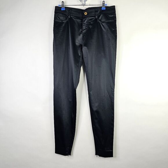 Dolce and Gabbana Black Satin Zip Hem Skinny Leg Pants - Picture 6 of 12